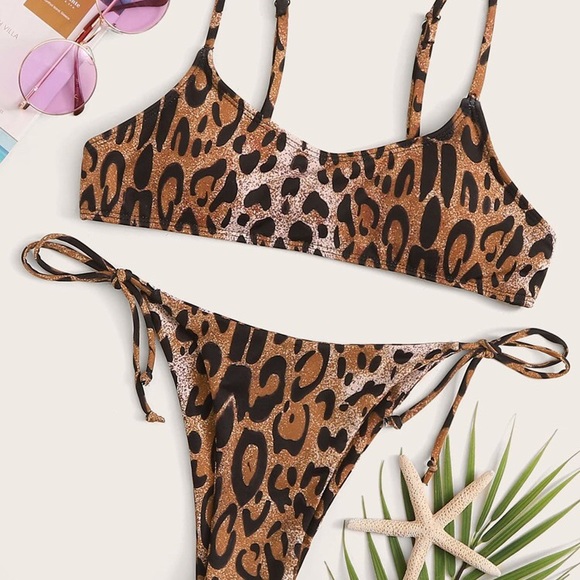 🐆 NWT Leopard spaghetti strap bikini - Picture 2 of 6